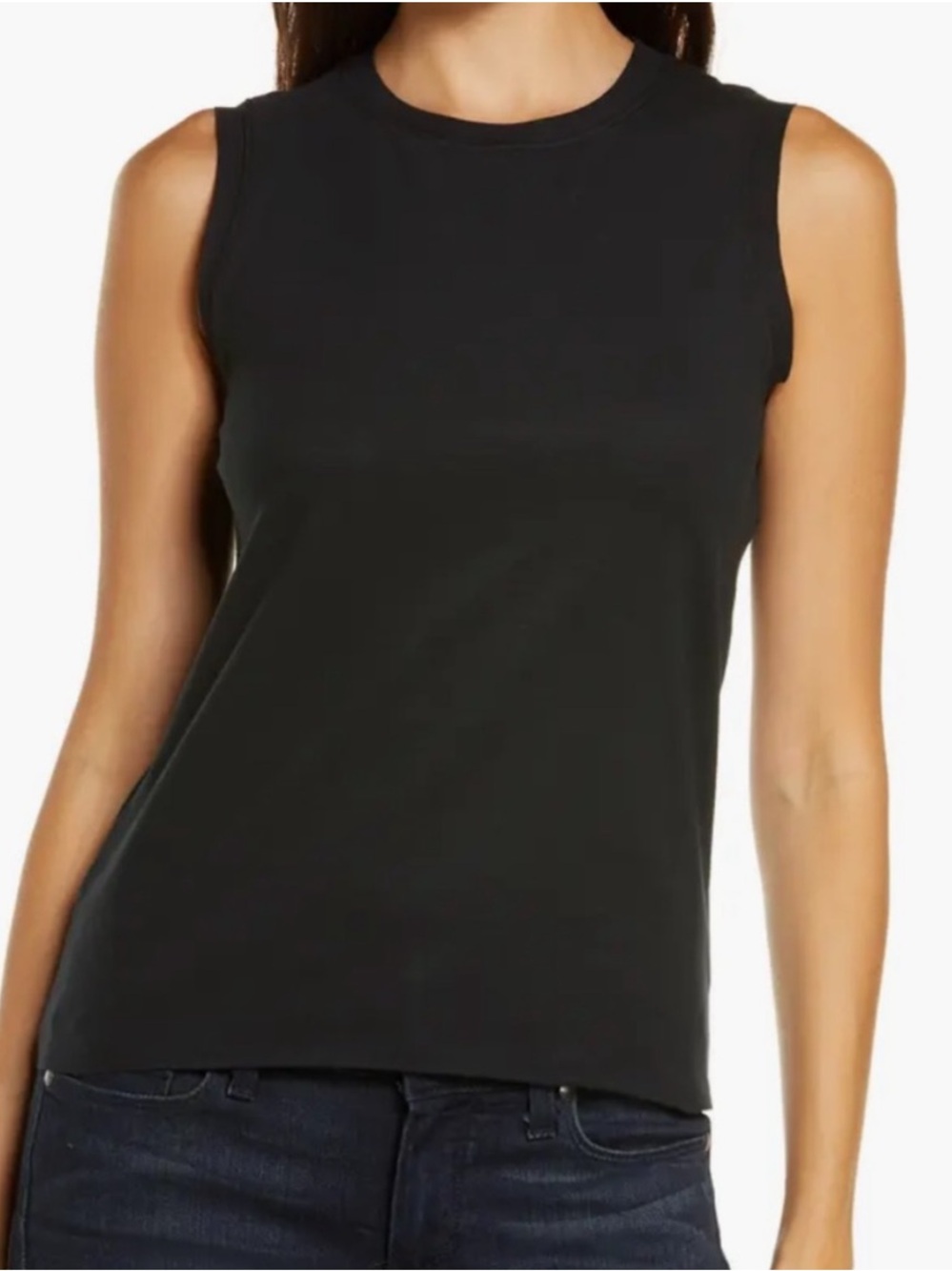 Commando XSmall Top Essential Muscle Tee in black sleeveless crewneck NWT
